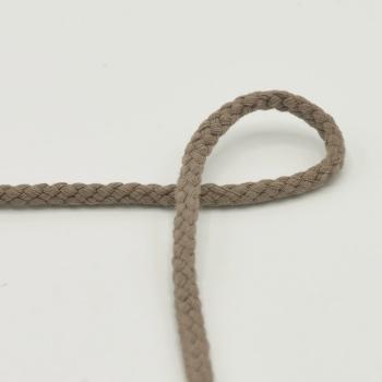 Kordel rund 6 mm in Taupe, Nahaufnahme der geflochtenen Oberfläche